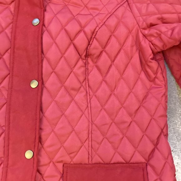 BNWT SIZE 14 JULIPA RED CRIMSON CLARET DIAMOND PADDED ZIP BUTTON JACKET COAT - Picture 9 of 12